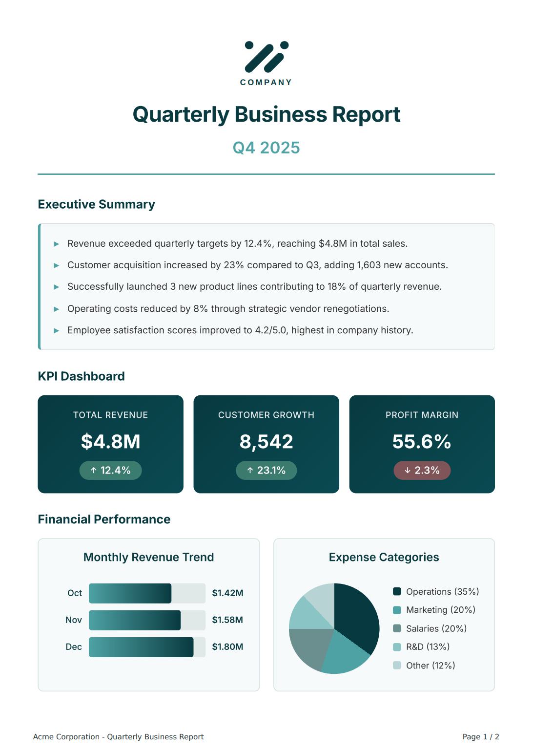 Quarterly Business Report