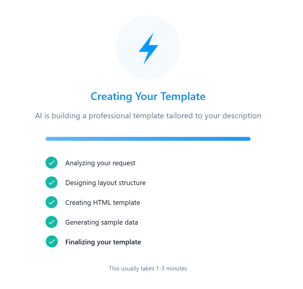 AI Template Generation Steps