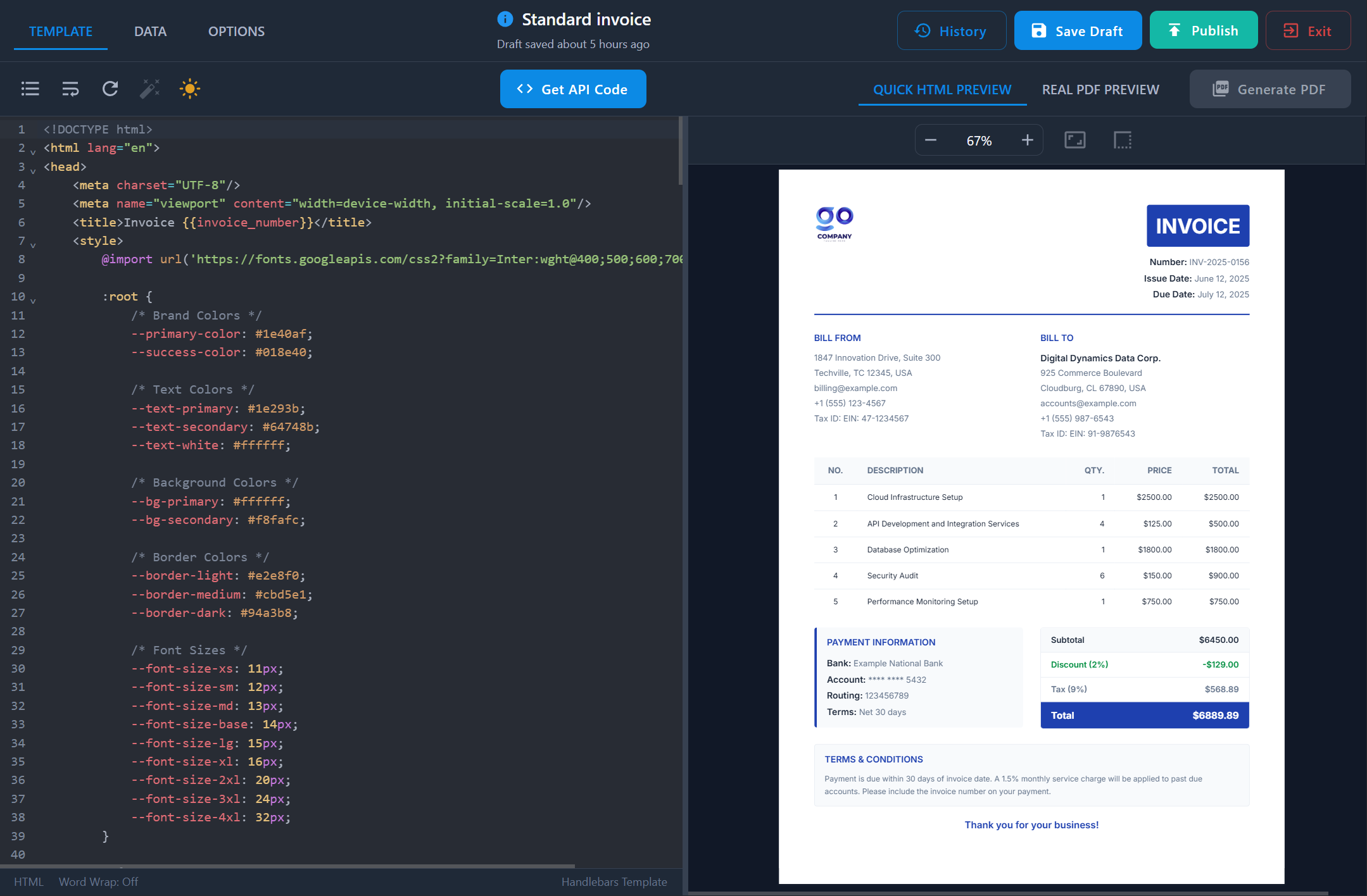Template Designer Preview