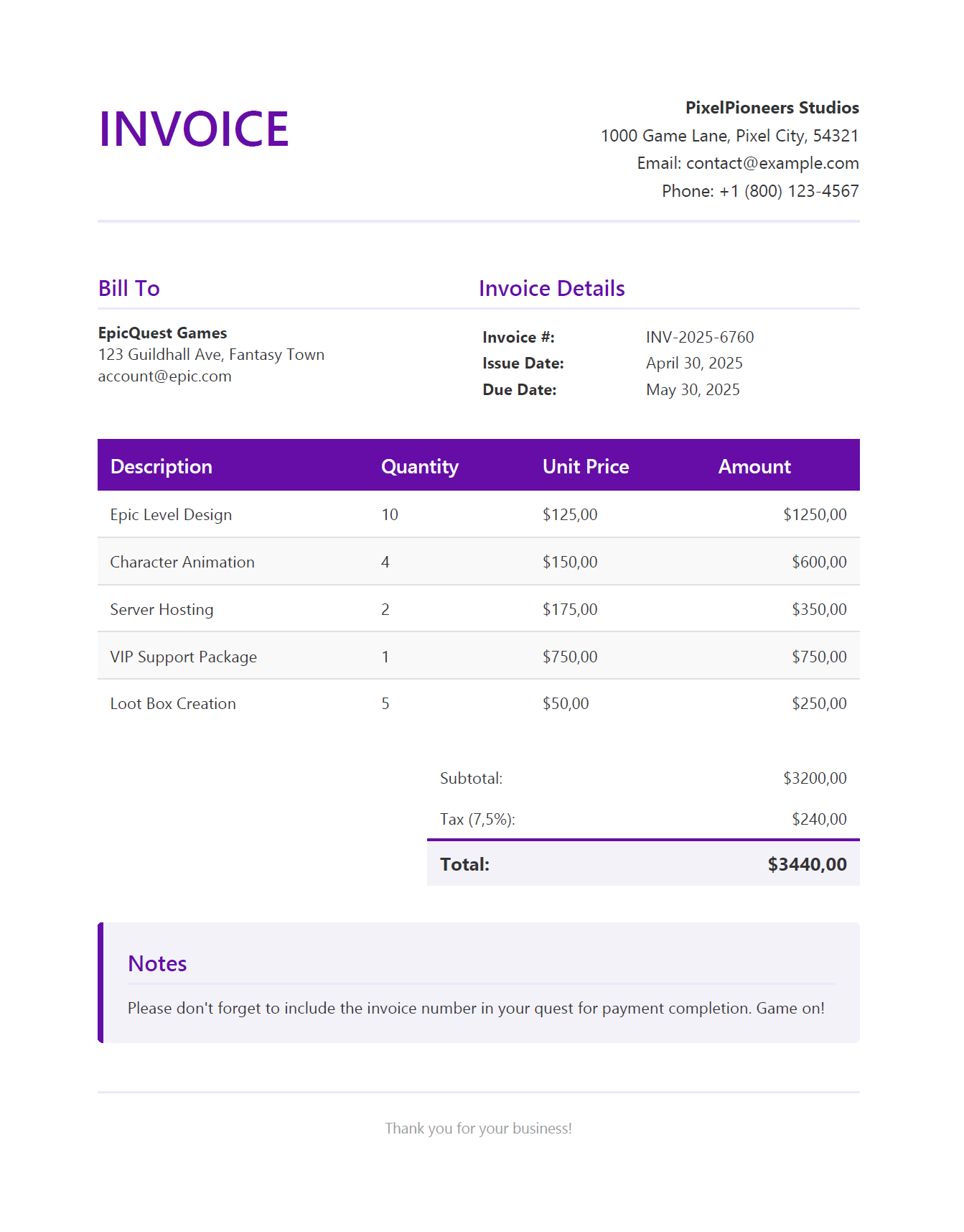 HTML to PDF conversion using iText 7 in C#/.NET - Invoice