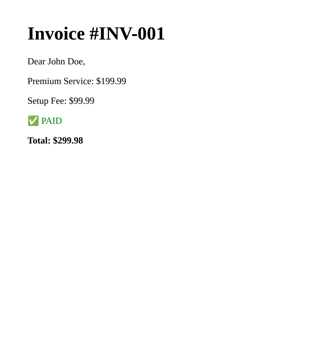 Generated PDF Invoice
