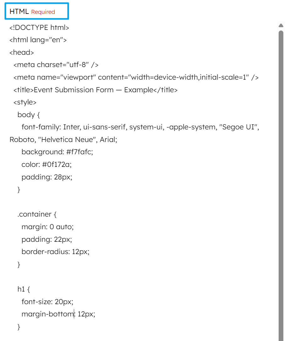 Paste HTML content in PDFBolt action field with dynamic values