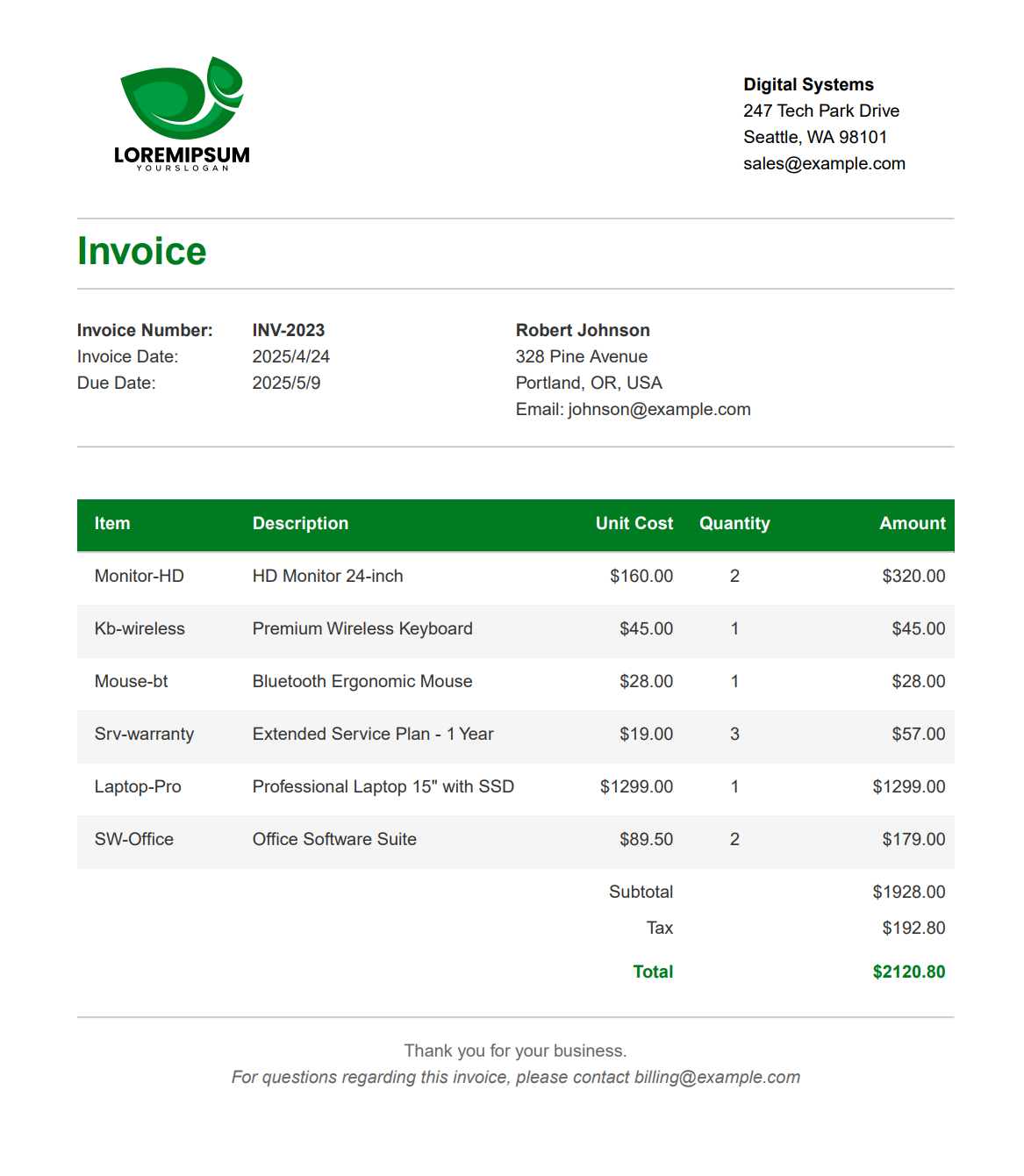 PDFKit Invoice Example