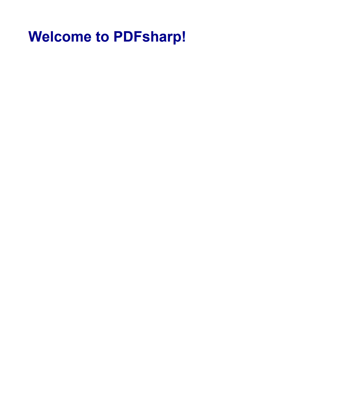Simple PDF document created using PDFsharp in C#/.NET