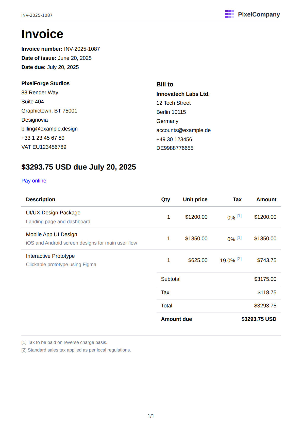 Classic Business Invoice