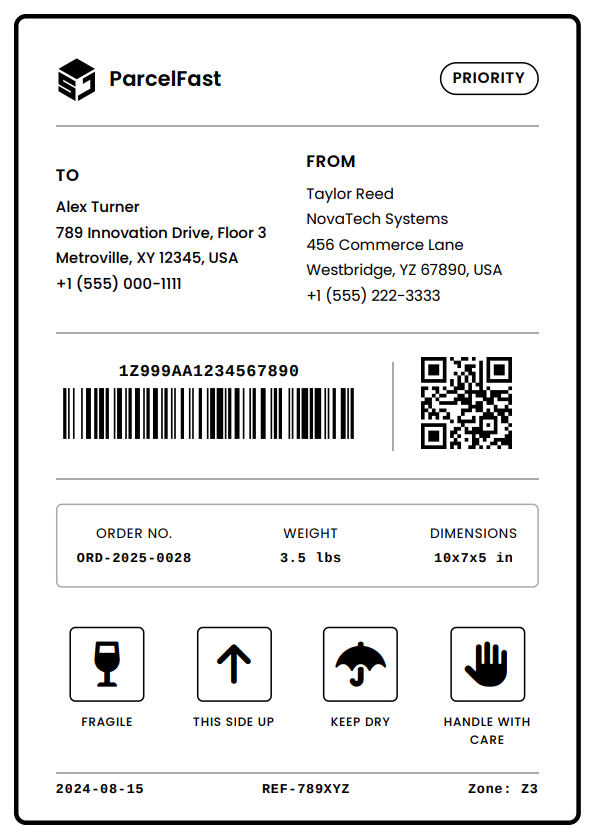 Complete Shipping Label