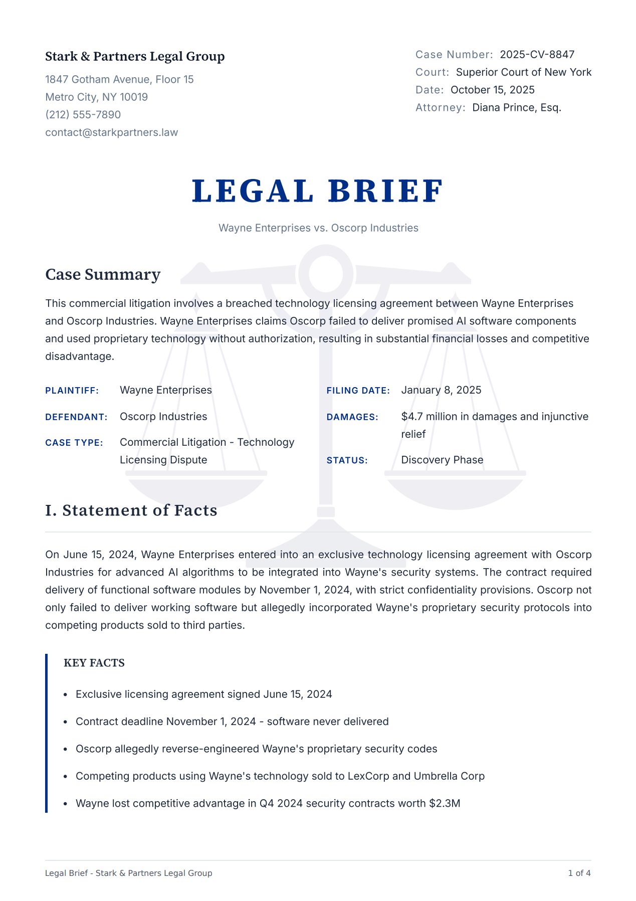 Detailed Legal Brief