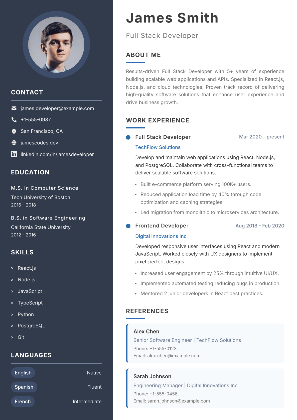 Modern Dark Resume