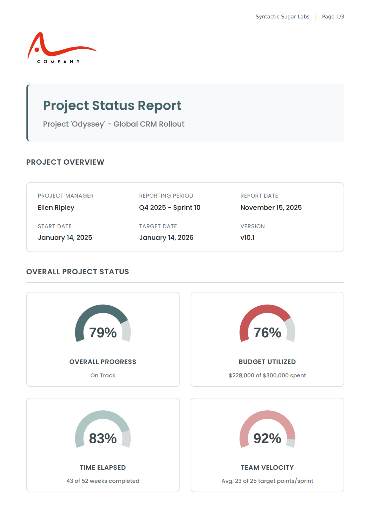 Project Status Report