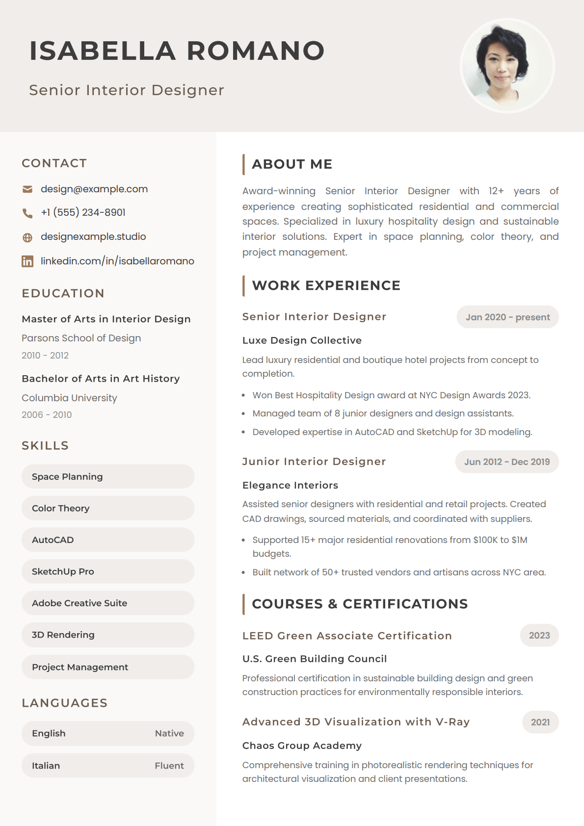 Warm Professional Resume