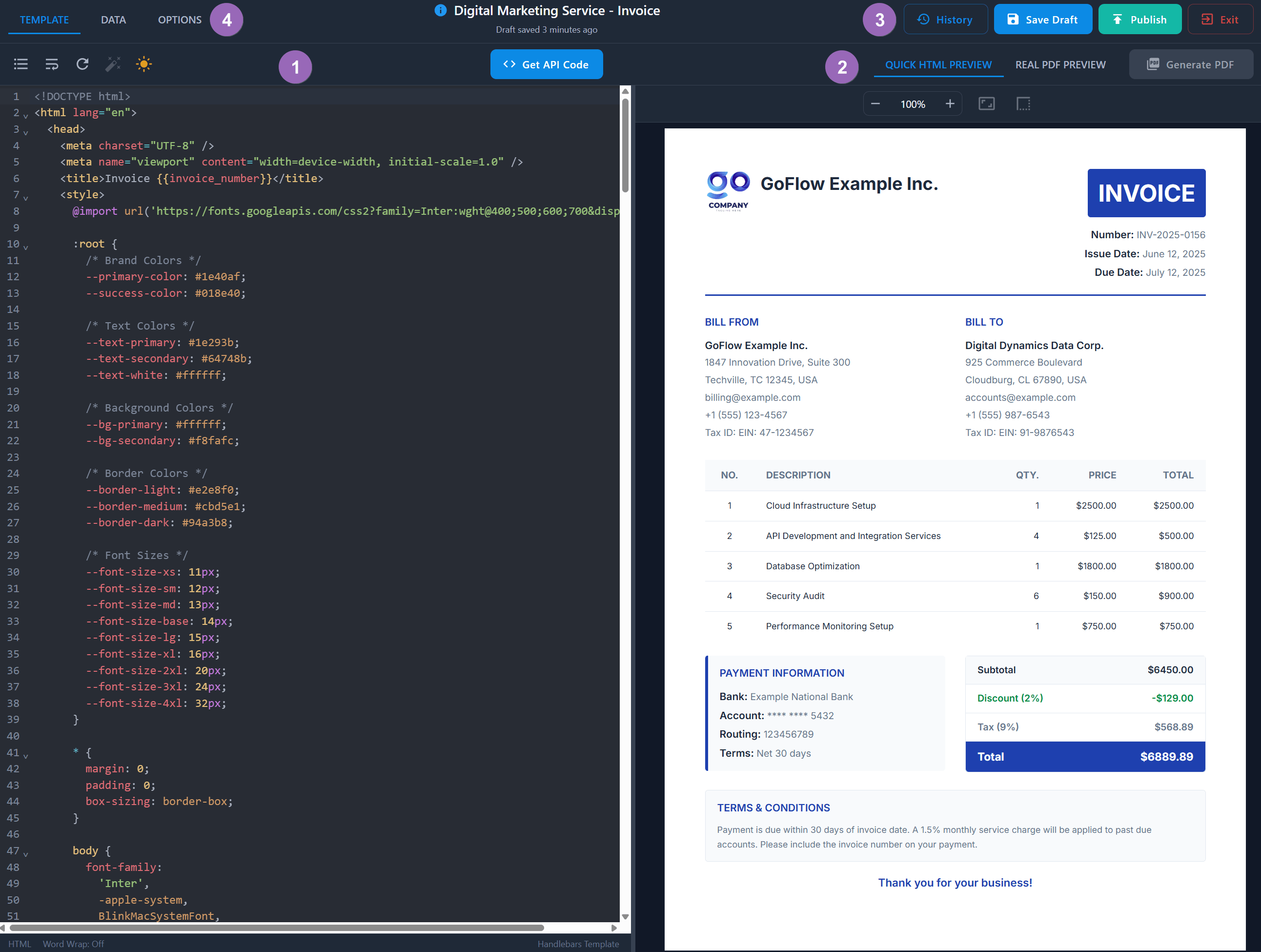 Template Designer Interface