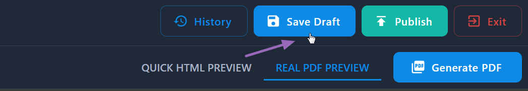 Template Designer - Save Draft and Auto-save Feature