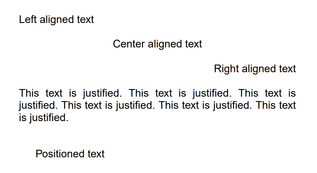 Text Alignment and Positioning